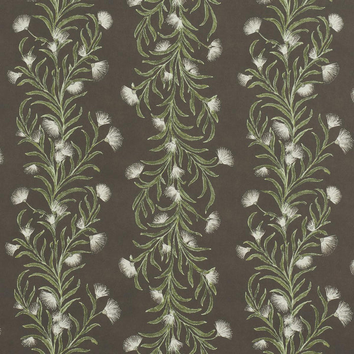Tasmanian Mimosa Brown &Green 5015361 by Schumacher Wallpaper Celerie Kemble 18.0" - Fabric Carolina -