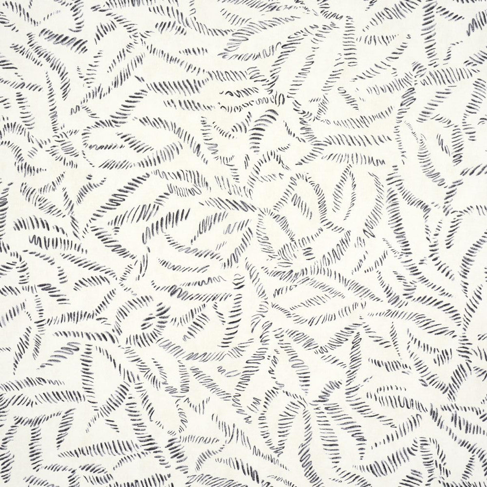 Leaf Bloom Charcoal 5016390 by Schumacher Designer Wallpaper Schumacher Design Lab 27.0" - Swanky Fabrics -