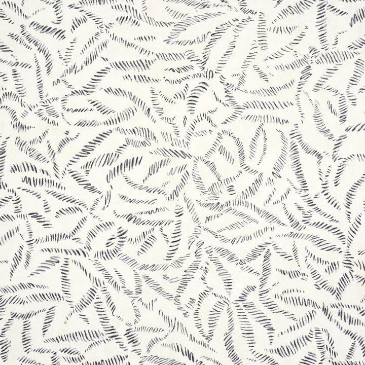 Leaf Bloom Charcoal 5016390 by Schumacher Designer Wallpaper Schumacher Design Lab 27.0" - Swanky Fabrics -