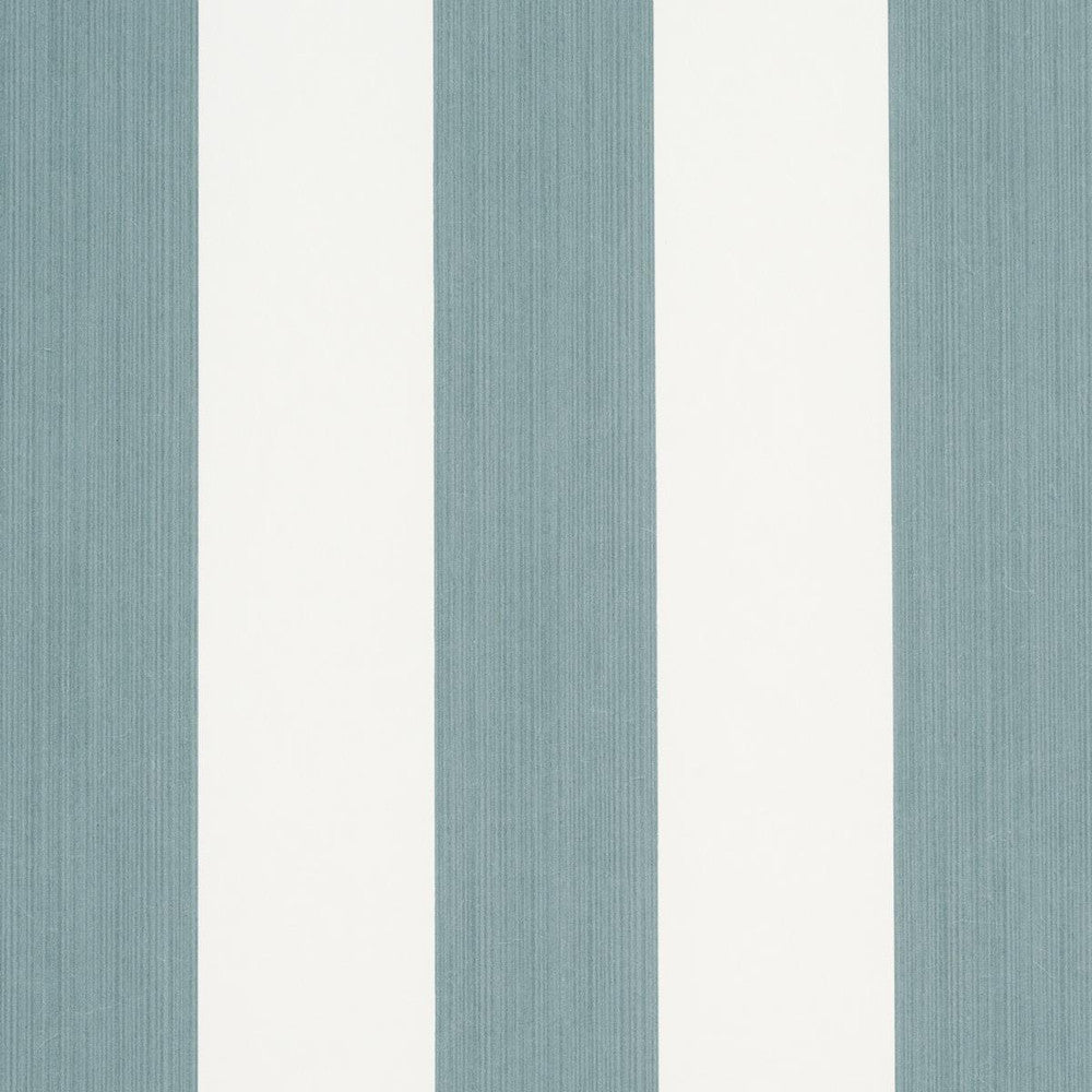 Edwin Stripe Wide Teal 5013623 by Schumacher Wallpaper Perennial Favorites 4.5" - Fabric Carolina -