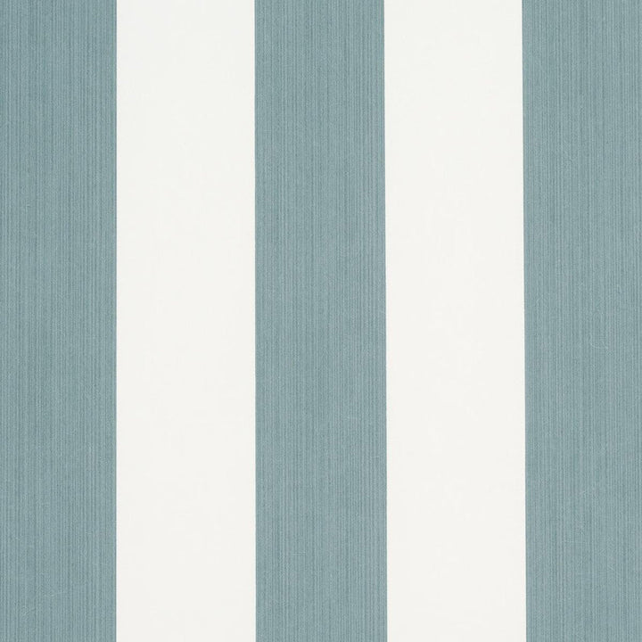 Edwin Stripe Wide Teal 5013623 by Schumacher Designer Wallpaper Perennial Favorites 4.5" - Swanky Fabrics -