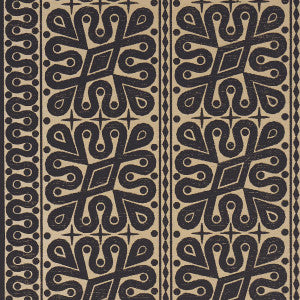 Borneo Grasscloth Black 5015412 by Schumacher Wallpaper