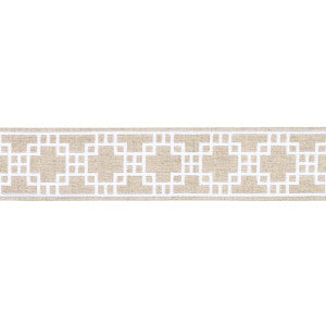 Squared Away Trellis Tape Natural 83592 by Schumacher Trim