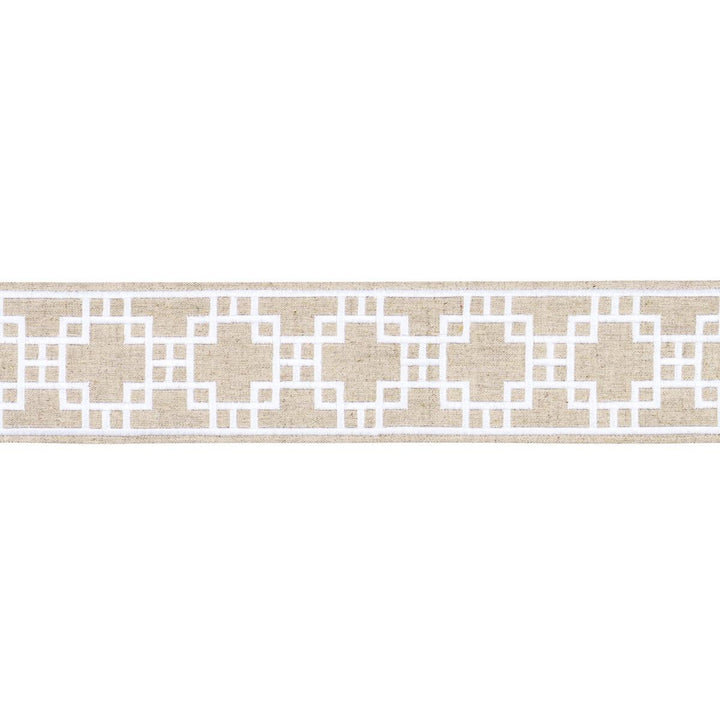 Squared Away Trellis Tape Natural 83592 by Schumacher Trim Statement Trims 3.12" - Fabric Carolina -