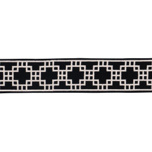 Squared Away Trellis Tape Black 83593 by Schumacher Trim