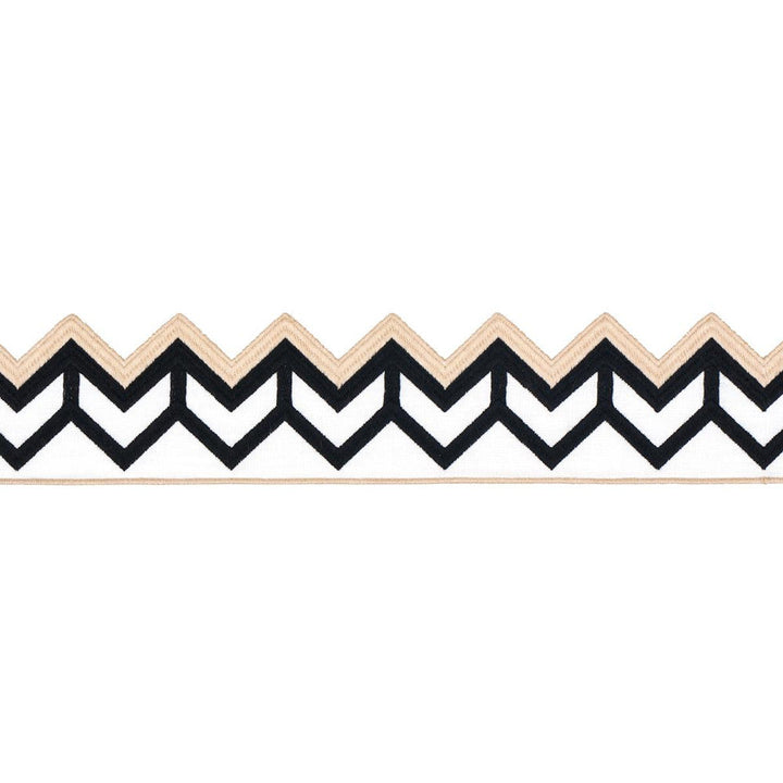 Sparren Embroidered Tape Black 83610 by Schumacher Designer Trim Statement Trims - Swanky Fabrics -