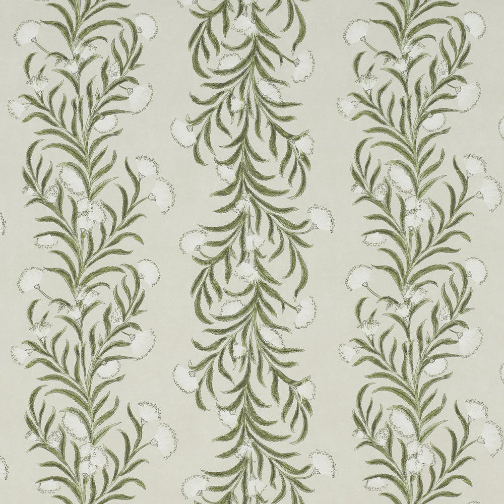 Tasmanian Mimosa Ivory & Green 5015362 by Schumacher Wallpaper Celerie Kemble 18.0" - Fabric Carolina -