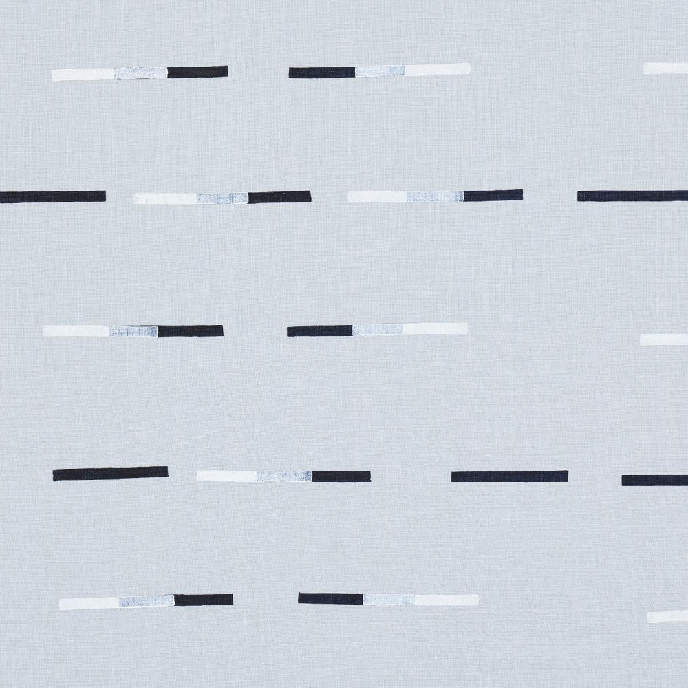 Overlapping Dashes Sky 74032 by Schumacher Designer Fabric Caroline Z Hurley 54.0" - Swanky Fabrics -