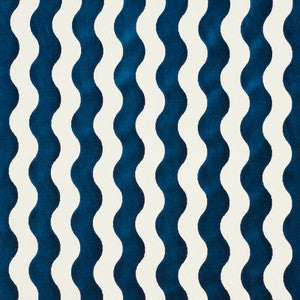 The Wave Velvet Navy 69423 by Schumacher Fabric