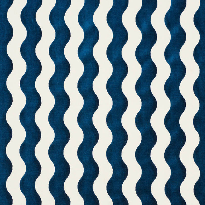 The Wave Velvet Navy 69423 by Schumacher Fabric Schumacher Fabric The Wave Velvet Navy 69423Fabric COTTON 66% UNITED STATES OF AMERICA </p><p>Repeat: H: HORZ. 3 1/4" (8CM), V: VERT. 3 1/2" (9CM) 50.5 - Fabric Carolina -