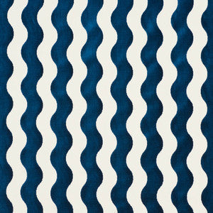 The Wave Velvet Navy 69423 by Schumacher Fabric