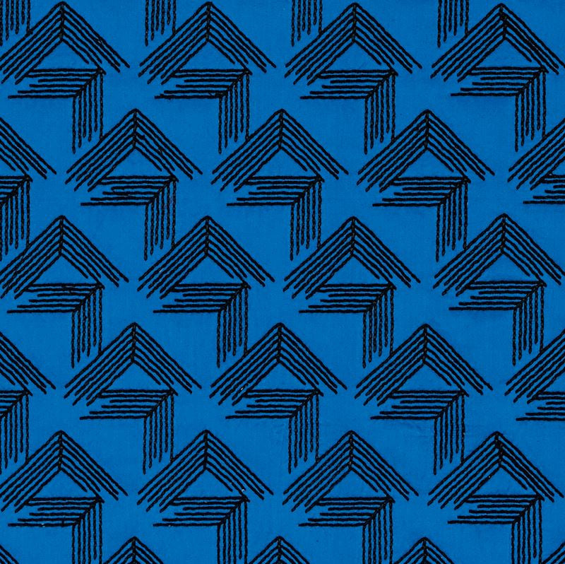 V Step Cobalt 69431 by Schumacher Fabric Miles-Redd 38% Cotton, 30% Spun, 26% Polywadding, 6% Spun Martindale 16,000 Horizontal: 2 and Vertical: 6.25 50.625 - Fabric Carolina -