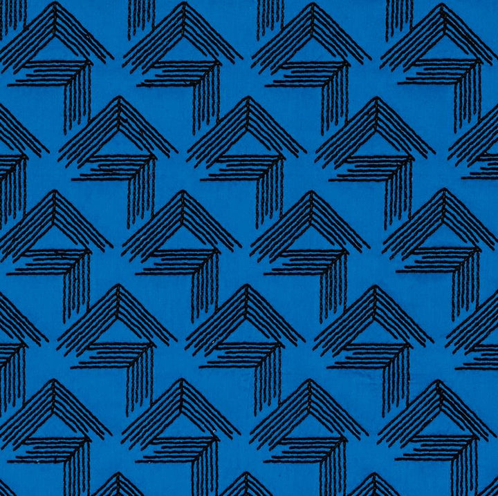 V Step Cobalt 69431 by Schumacher Fabric Miles-Redd 38% Cotton, 30% Spun, 26% Polywadding, 6% Spun Martindale 16,000 Horizontal: 2 and Vertical: 6.25 50.625 - Fabric Carolina -