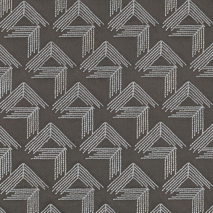 V Step Charcoal 69433 by Schumacher Designer Fabric MILES REDD COTTON 38% SPUN VISCOSE 30% INDIA MARTINDALE 16,000 </p><p>Repeat: Horizontal: 2" (5CM) and Vertical: 6 1/4" (16CM) 50.625 - Swanky Fabrics -