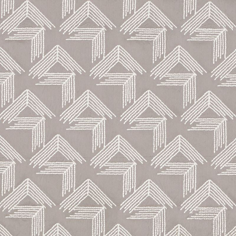 V Step Pale Grey 69434 by Schumacher Fabric Miles-Redd 38% Cotton, 30% Spun, 26% Polywadding, 6% Spun Martindale 16,000 Horizontal: 2 and Vertical: 6.25 50.625 - Fabric Carolina -