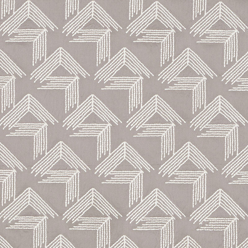 V Step Pale Grey 69434 by Schumacher Fabric MILES REDD COTTON 38% SPUN VISCOSE 30% INDIA MARTINDALE 16,000 </p><p>Repeat: Horizontal: 2" (5CM) and Vertical: 6 1/4" (16CM) 50.625 - Fabric Carolina -
