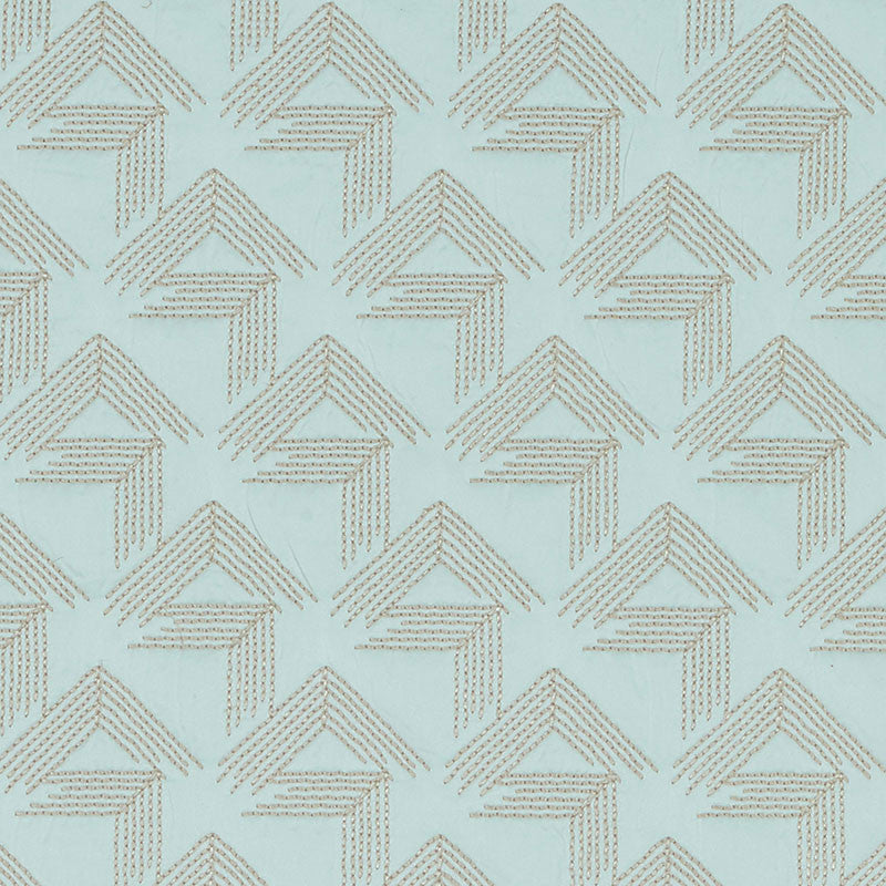 V Step Ice 69435 by Schumacher Designer Fabric MILES REDD See Sample INDIA MEDIUM DUTY </p><p>Repeat: Horizontal: 2" (5CM) and Vertical: 6 1/4" (16CM) 50 5/8" (129CM) - Swanky Fabrics -