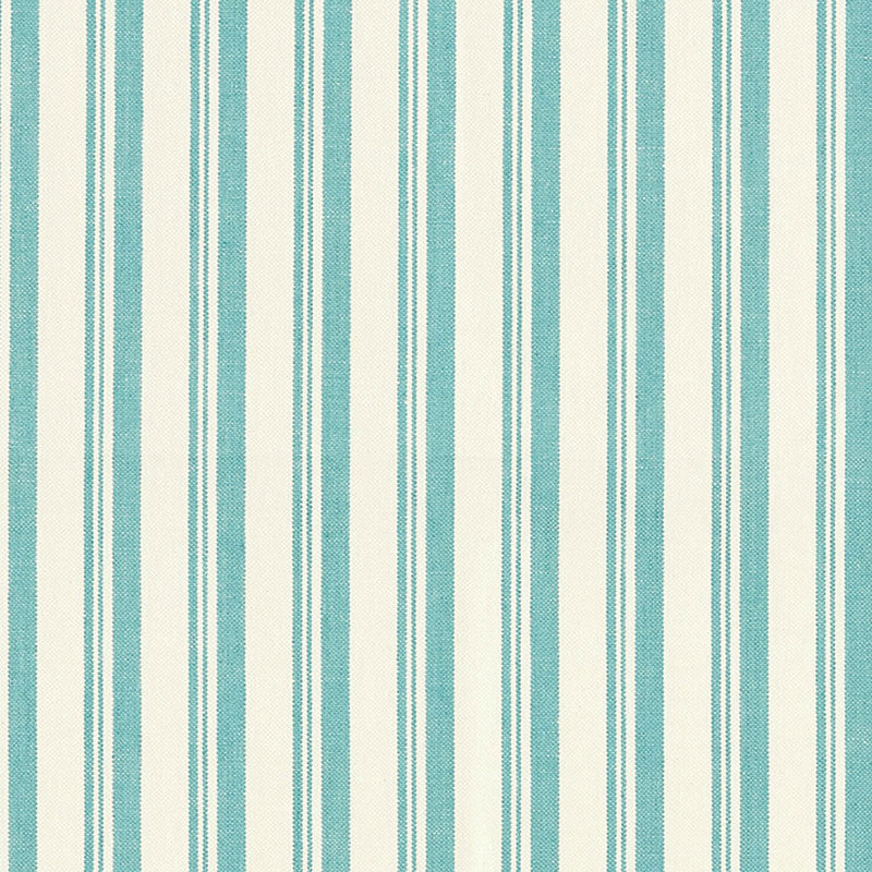 Capri Aqua/White 69444 by Schumacher Fabric Schumacher Fabric Capri Aqua/White 69444Fabric LINEN 100% ITALY </p><p>Repeat: H: HORZ. 1 5/8" (4CM) , V: 60 - Fabric Carolina -