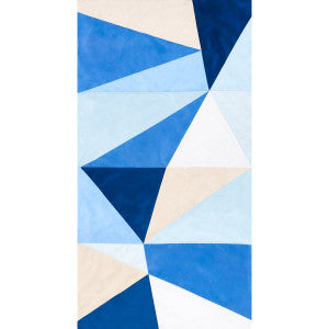 Cubist Silk Panel Blue 69454 by Schumacher Fabric