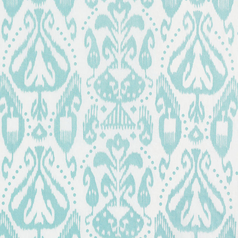 Kiva Embroidered Ikat Sky 69481 by Schumacher Designer Fabric IKAT COLLECTION LINEN 75% SPUN POLYESTER 25% INDIA </p><p>Repeat: Horizontal: 25 3/4" (65CM) and Vertical: 22 1/4" (57CM) 51.875 - Swanky Fabrics -