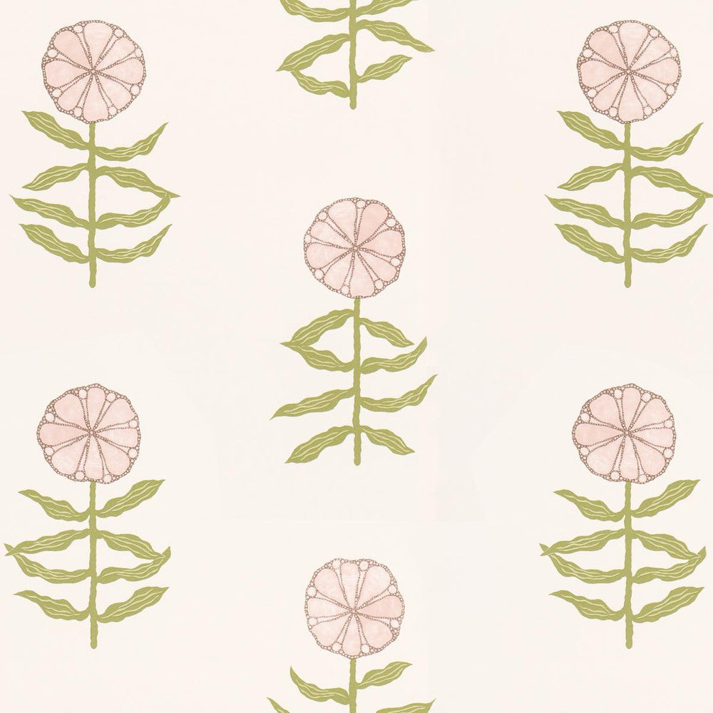 Pretty Petals Blush 5015451 by Schumacher Wallpaper Marian Mcevoy 27.0" - Fabric Carolina -