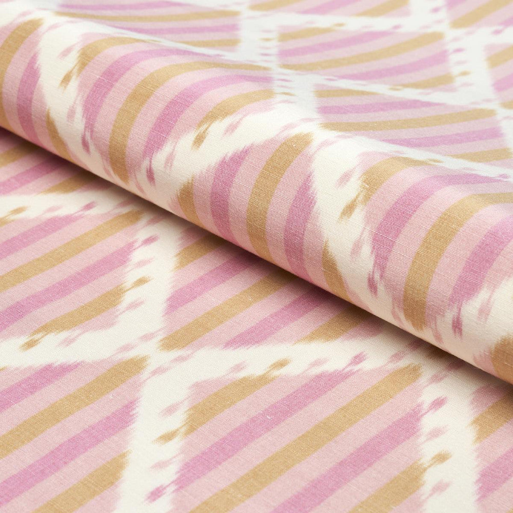 Kai Striped Ikat Pink 181292 by Schumacher Fabric Ikats 10.75" - Fabric Carolina -