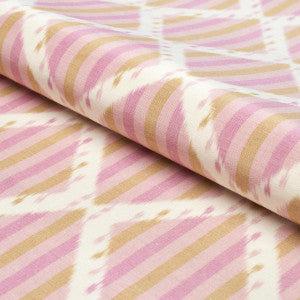 Kai Striped Ikat Pink 181292 by Schumacher Fabric