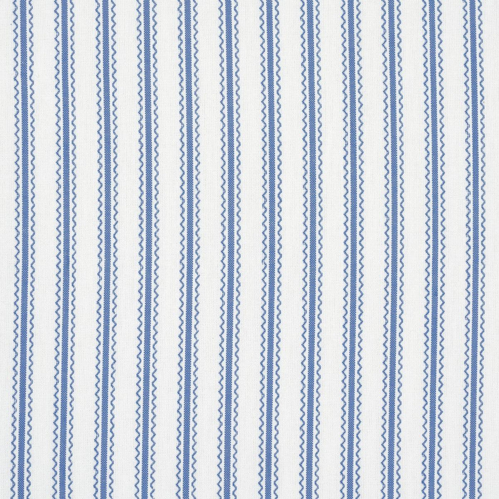 Birdie Ticking Stripe Indigo 83702 by Schumacher Fabric Mark D. Sikes - Fabric Carolina -