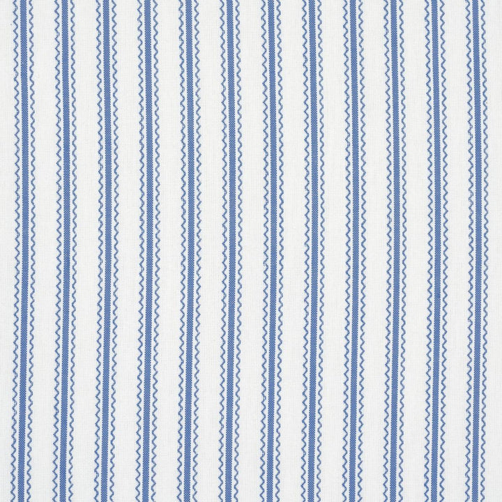 Birdie Ticking Stripe Indigo 83702 by Schumacher Fabric Mark D. Sikes - Fabric Carolina -