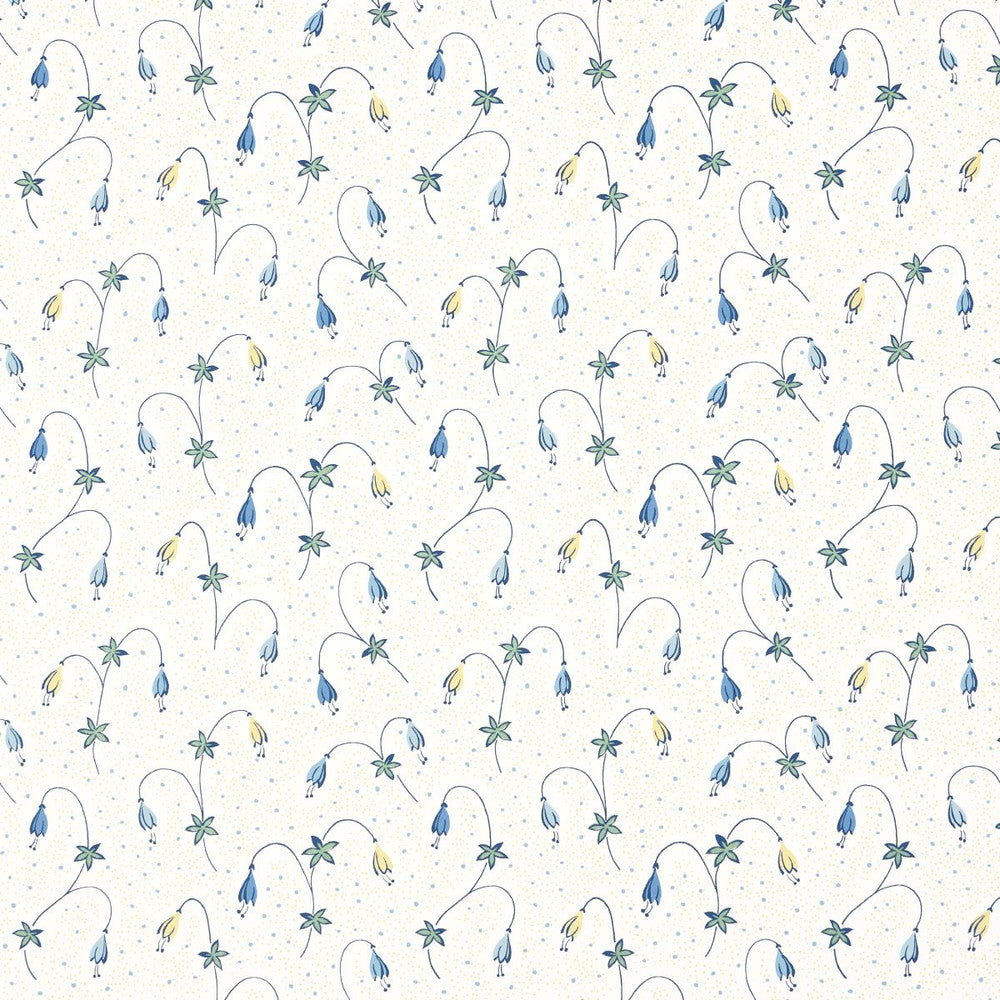 Lolly Floral Blues 5015750 by Schumacher Wallpaper Domino Effect - Fabric Carolina -