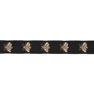 Hubert'S Bees Tape Noir & Gold 83531 by Schumacher Trim