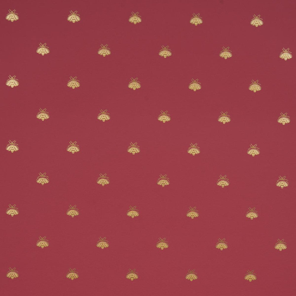Hubert'S Bees Rouge & Gold 5015532 by Schumacher Wallpaper Le Max 20.5" - Fabric Carolina -