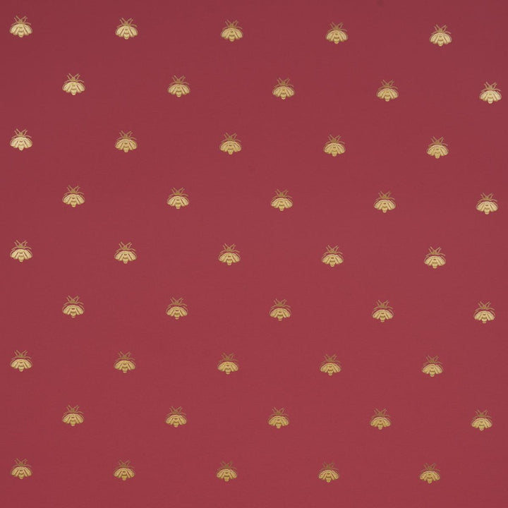 Hubert'S Bees Rouge & Gold 5015532 by Schumacher Wallpaper Le Max 20.5" - Fabric Carolina -