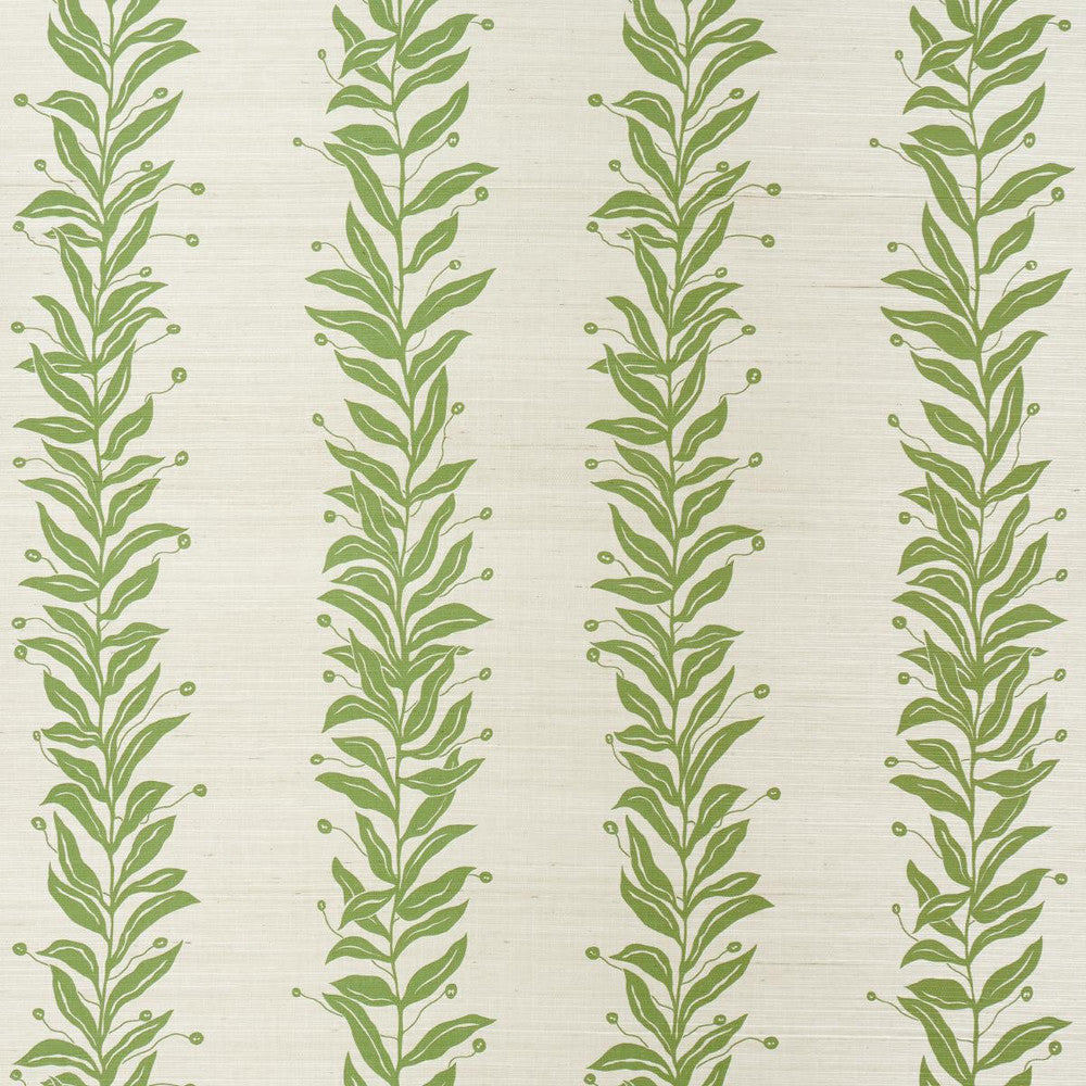 Tendril Stripe Sisal Olive 5015560 by Schumacher Designer Wallpaper Marian Mcevoy 17.0" - Swanky Fabrics -