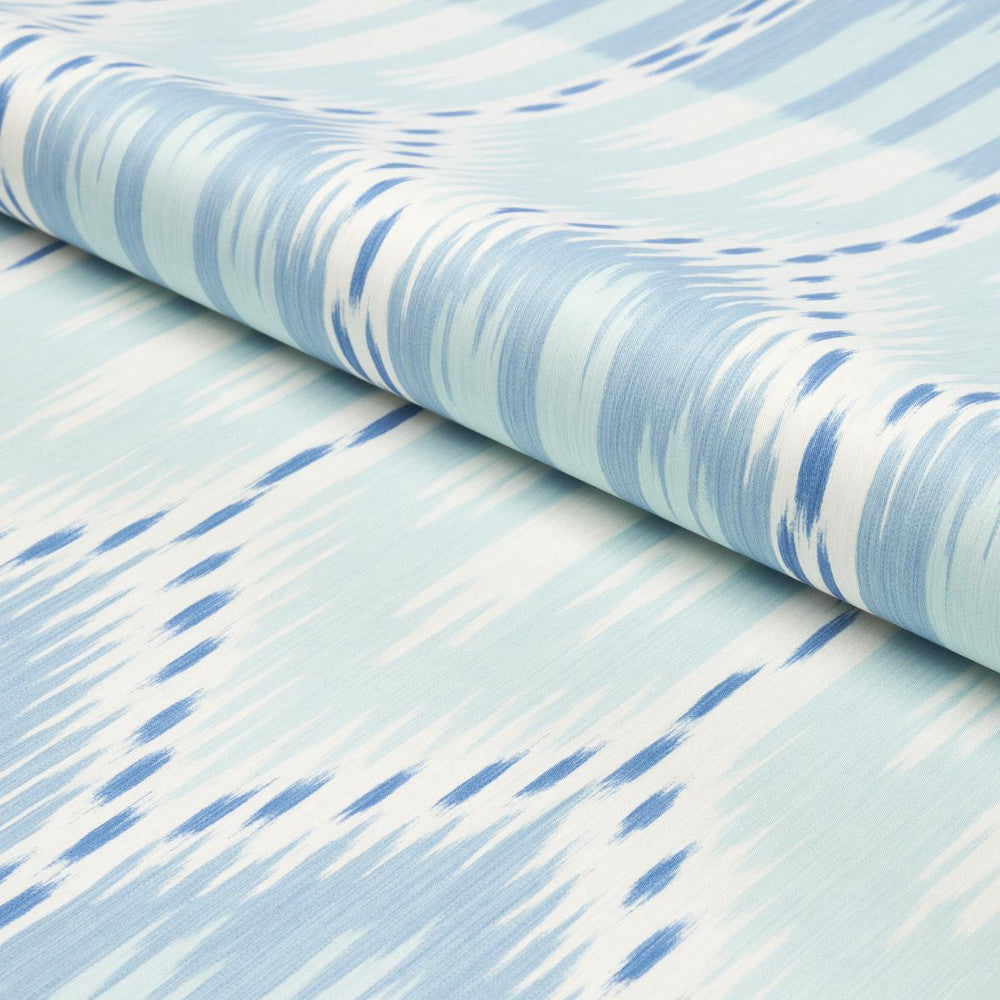 Bukhara Ikat Sky And Aqua 176085 by Schumacher Fabric Ikats 13.12" - Fabric Carolina -