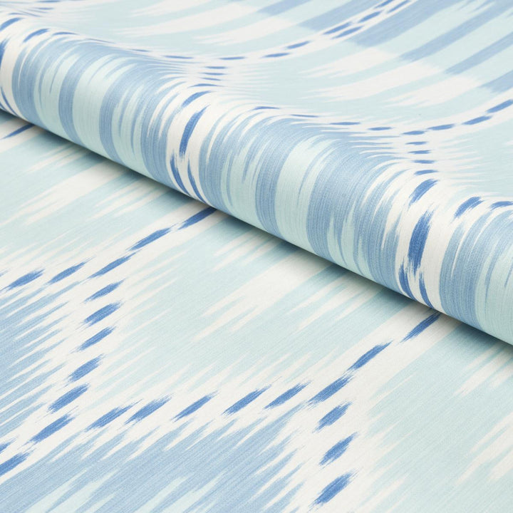 Bukhara Ikat Sky And Aqua 176085 by Schumacher Fabric Ikats 13.12" - Fabric Carolina -