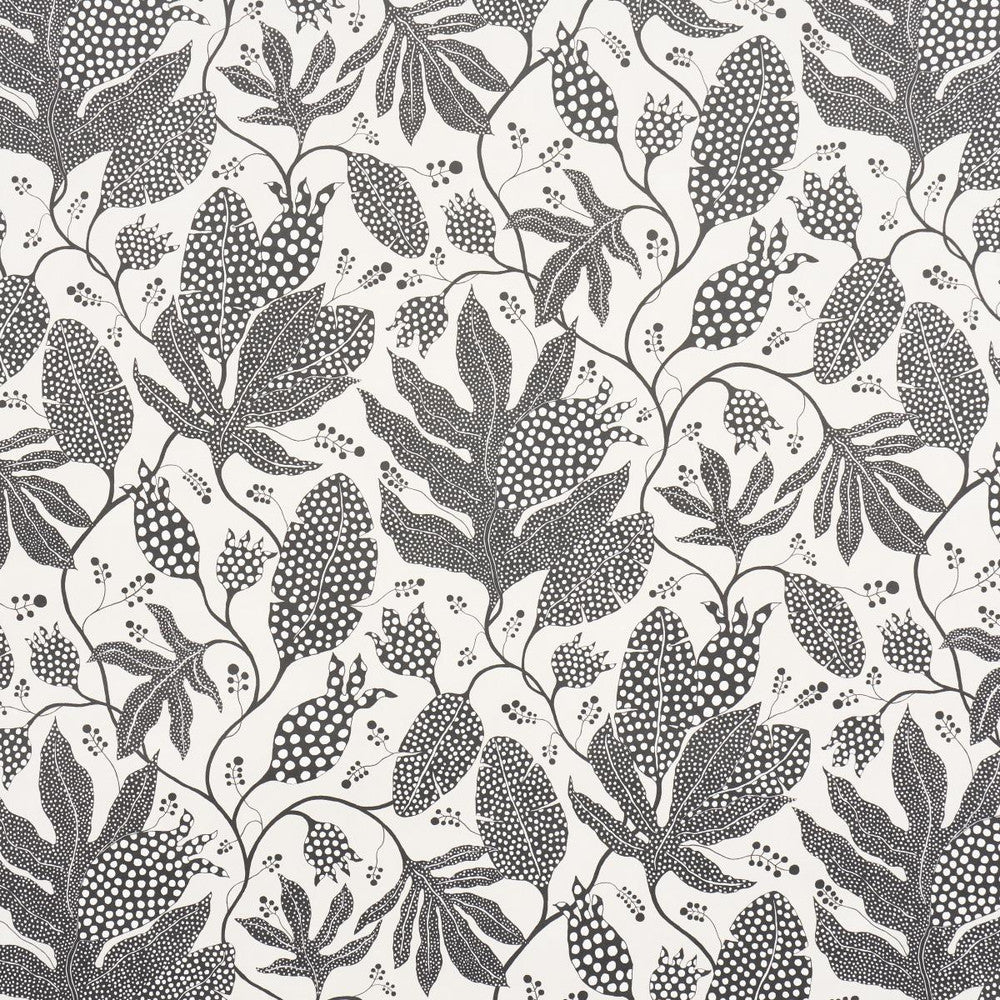 Polka Dot Jungle Black & Cream 5015462 by Schumacher Wallpaper Marian Mcevoy 18.0" - Fabric Carolina -
