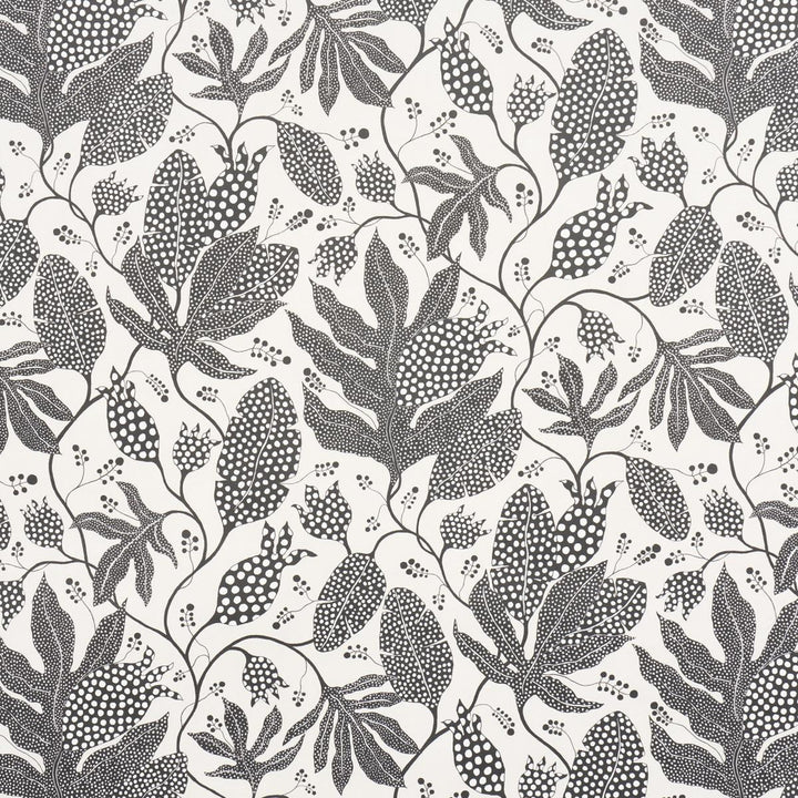 Polka Dot Jungle Black & Cream 5015462 by Schumacher Wallpaper Marian Mcevoy 18.0" - Fabric Carolina -