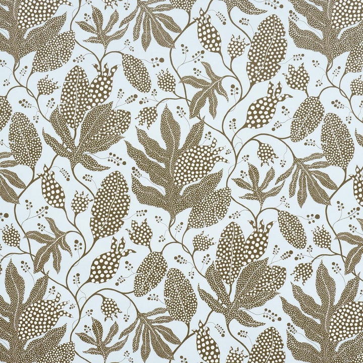 Polka Dot Jungle Brown & Sky 5015461 by Schumacher Wallpaper Marian Mcevoy 18.0" - Fabric Carolina -