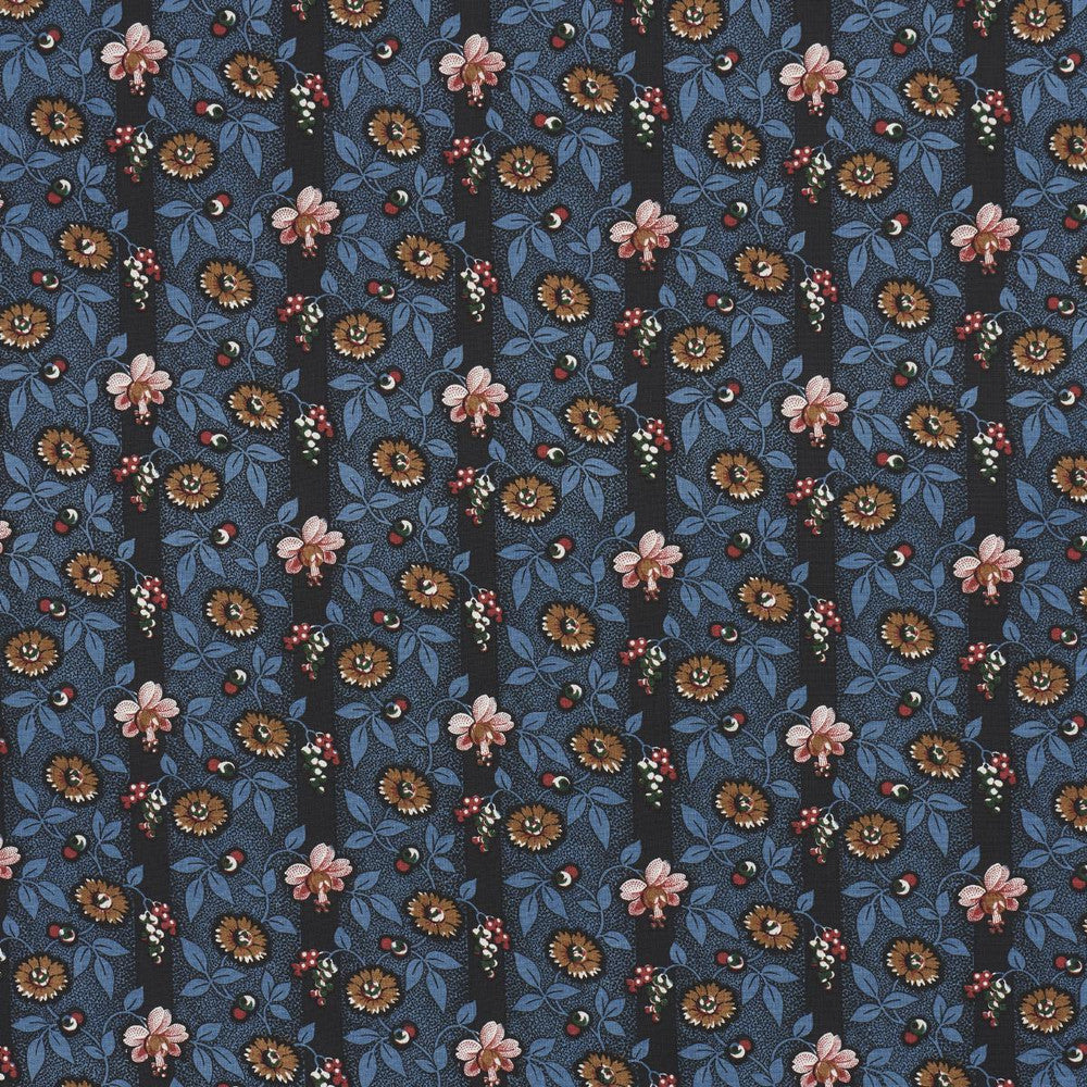 La Rue Stripe Midnight 181700 by Schumacher Designer Fabric Le Max 6.0" - Swanky Fabrics -