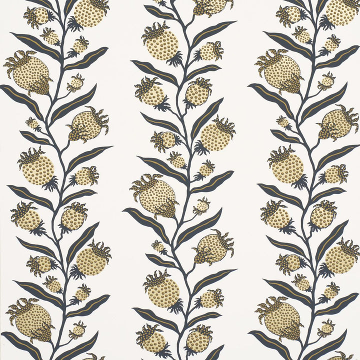 Thistle Vine Black & Gold 5015481 by Schumacher Wallpaper Marian Mcevoy 9.0" - Fabric Carolina -