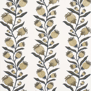 Thistle Vine Black & Gold 5015481 by Schumacher Wallpaper