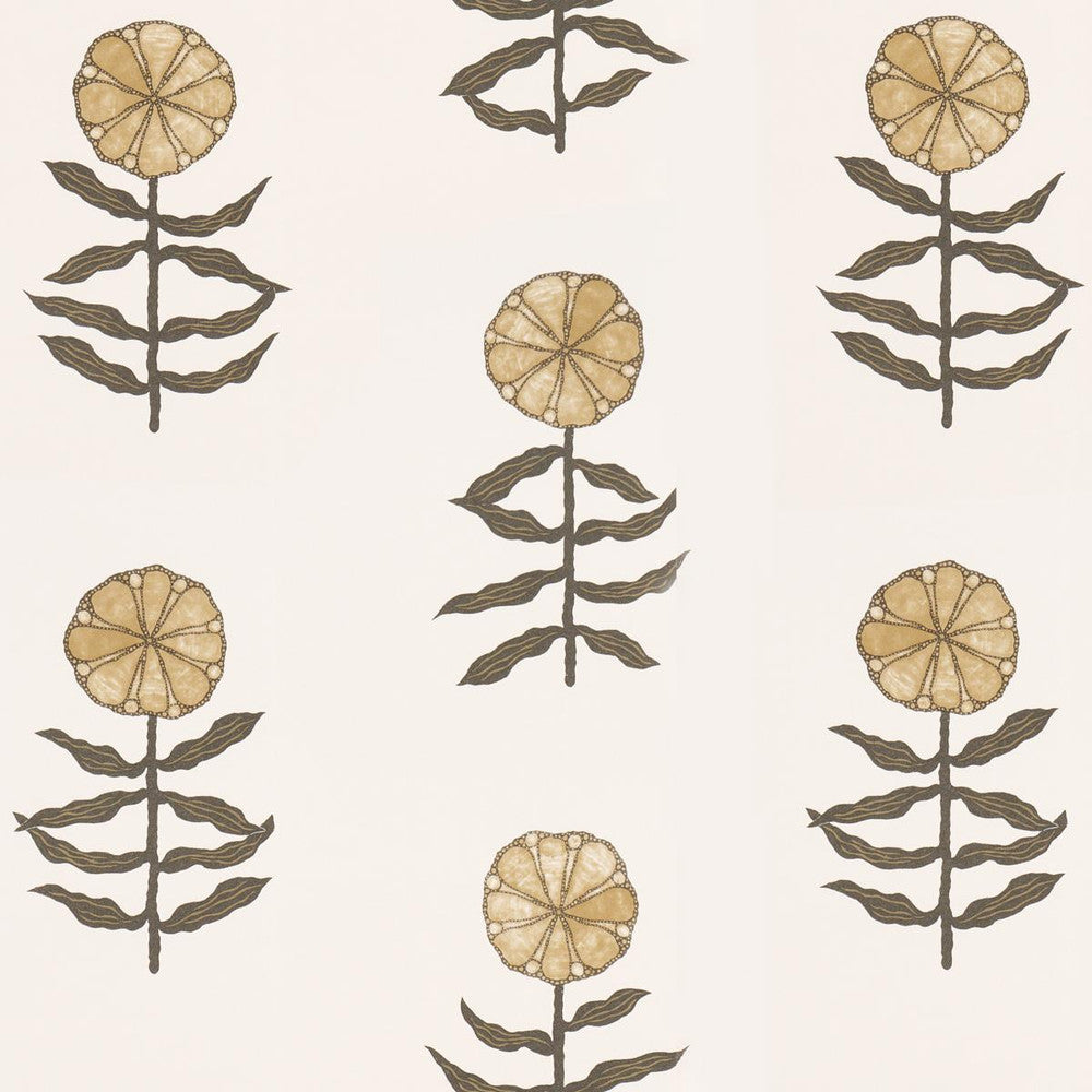 Pretty Petals Neutral 5015450 by Schumacher Designer Wallpaper Marian Mcevoy 27.0" - Swanky Fabrics -