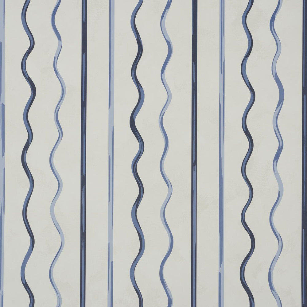 Affogato Cornflower & Deep Navy 5015572 by Schumacher Wallpaper Backdrop 27.0" - Fabric Carolina -