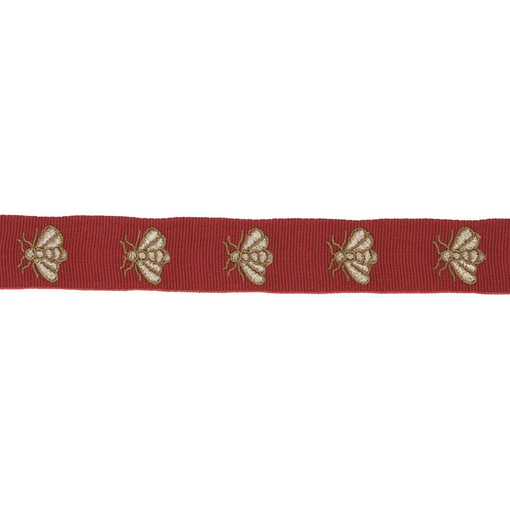 Hubert'S Bees Tape Rouge & Gold 83530 by Schumacher Trim Le Max - Fabric Carolina -