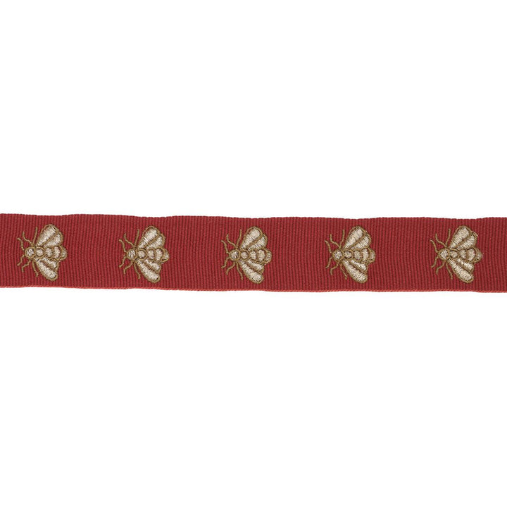 Hubert'S Bees Tape Rouge & Gold 83530 by Schumacher Trim Le Max - Fabric Carolina -
