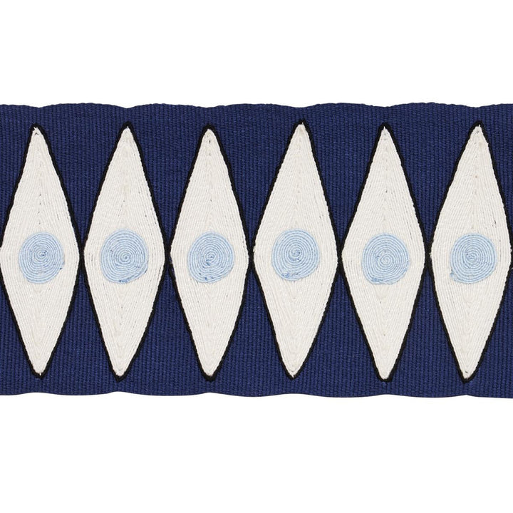 Backgammon Tape Navy And Sky 181220 by Schumacher Trim Mary Mcdonald - Fabric Carolina -