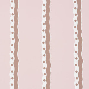 Rousseau Stripe Cocoa & Blush 5015741 by Schumacher Wallpaper