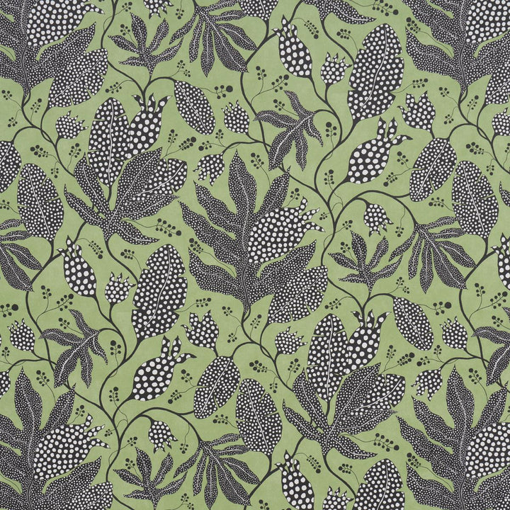 Polka Dot Jungle Black & Green 5015460 by Schumacher Wallpaper Marian Mcevoy 18.0" - Fabric Carolina -