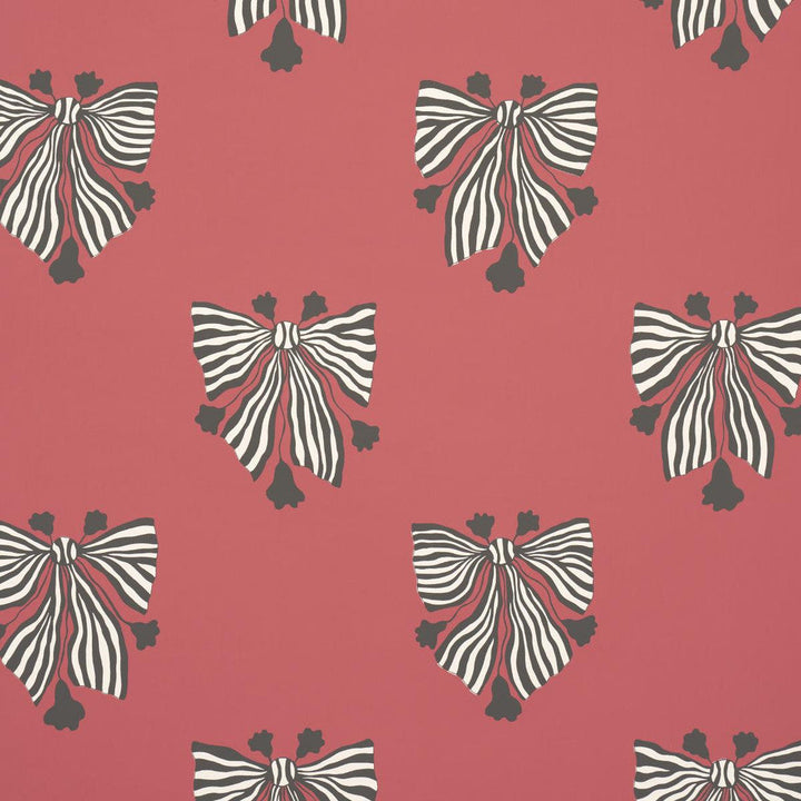 Bow-Wow-Wow Red 5015471 by Schumacher Designer Wallpaper Marian Mcevoy 27.0" - Swanky Fabrics -